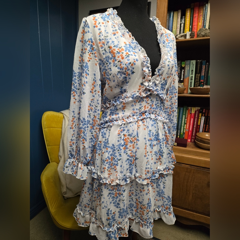 Floral Dress With Ruffles Size S